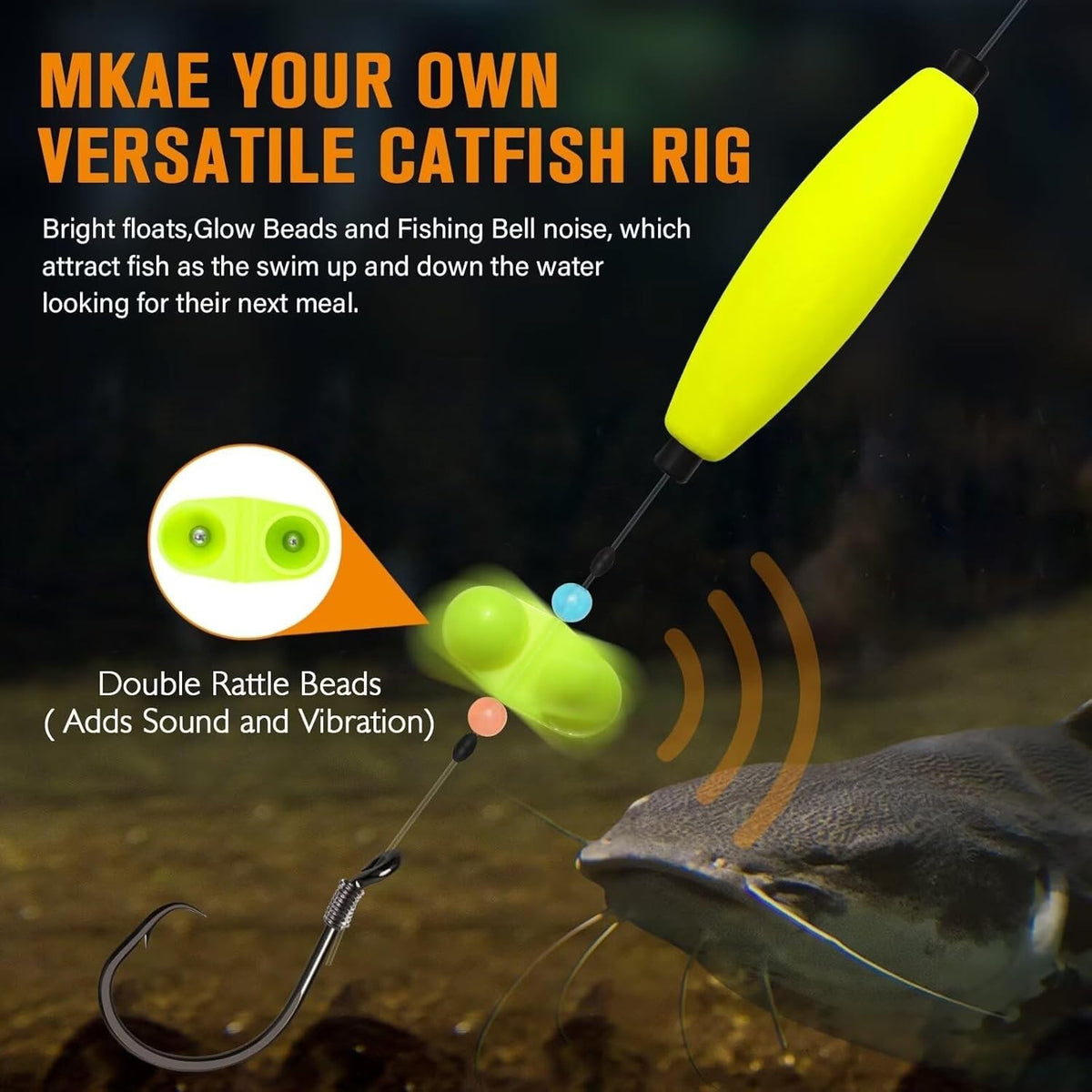 Catfishing Tackle Kit with Floats Hooks Bells Swivels Rig Accessories 99/122PCS