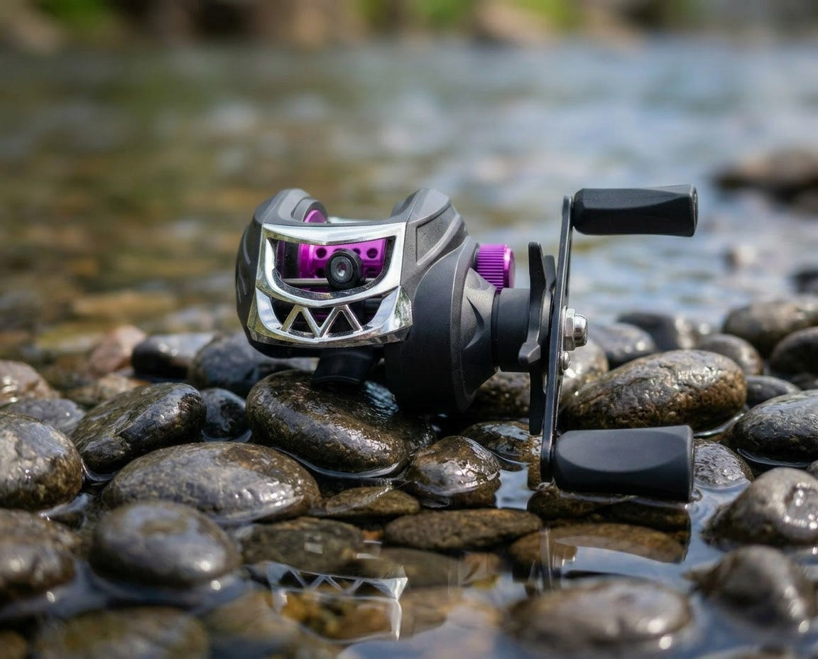 Graywolf Shallow SL BFS Reel - Light Spinning Reel for Light Line, Silver/Purple