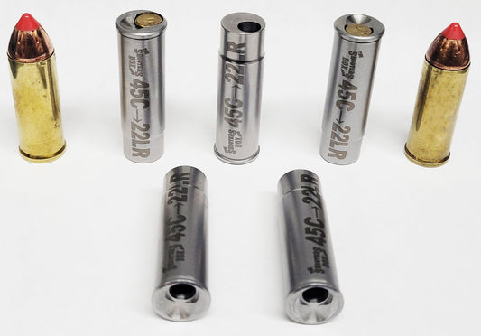 45 Colt to .22LR Chamber Reducer Adapter Set - Precision Stainless Steel, 5-Pack