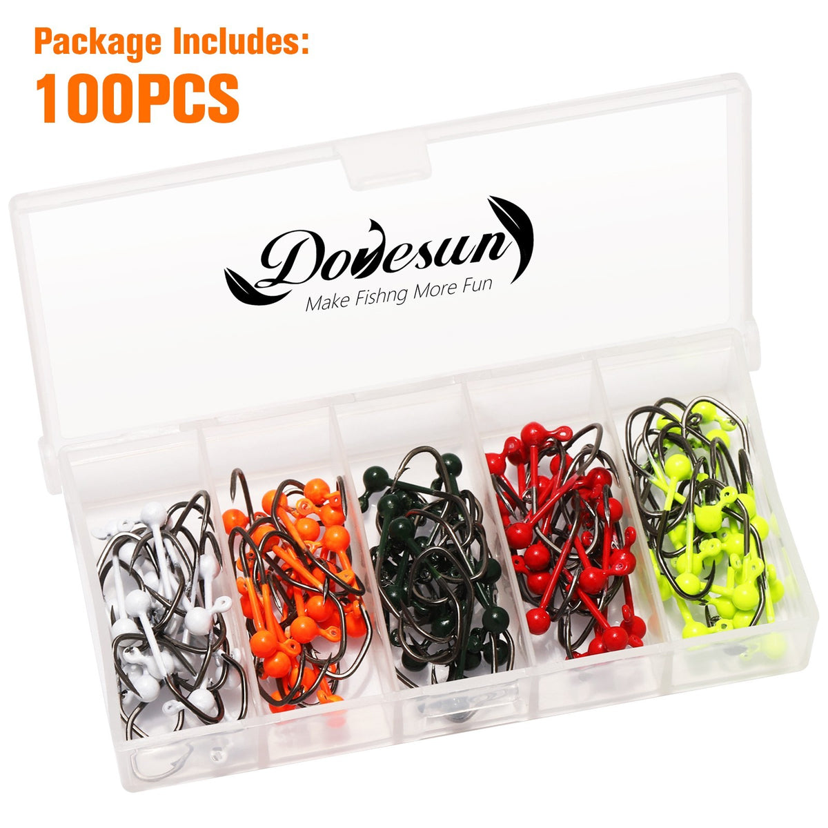 100pcs Fly Tying Jig Heads 1/64oz Small Fishing Hooks for Crappie Perch