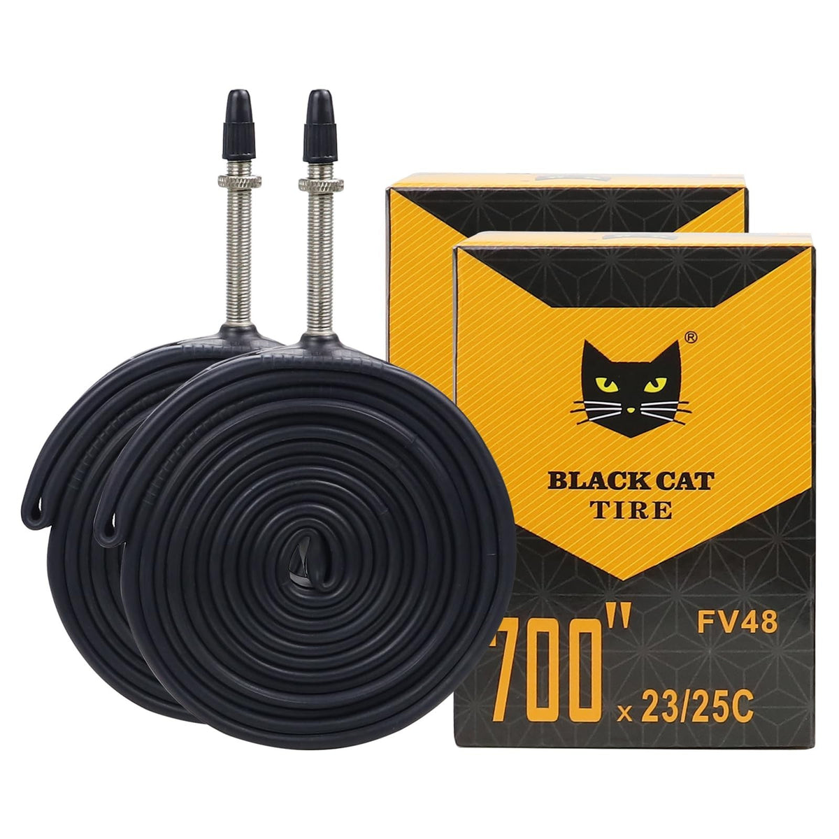 700C Bicycle Inner Tube with 48mm Presta Valve – Fits 23C, 25C, 28C, 32C Tires, Pack of 2