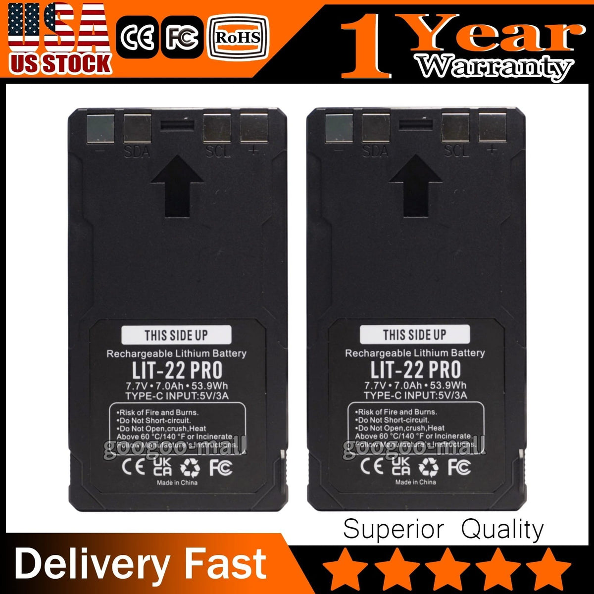 2-Pack 7.0Ah Trail Camera Batteries for SPYPOINT FLEX-PLUS G-36