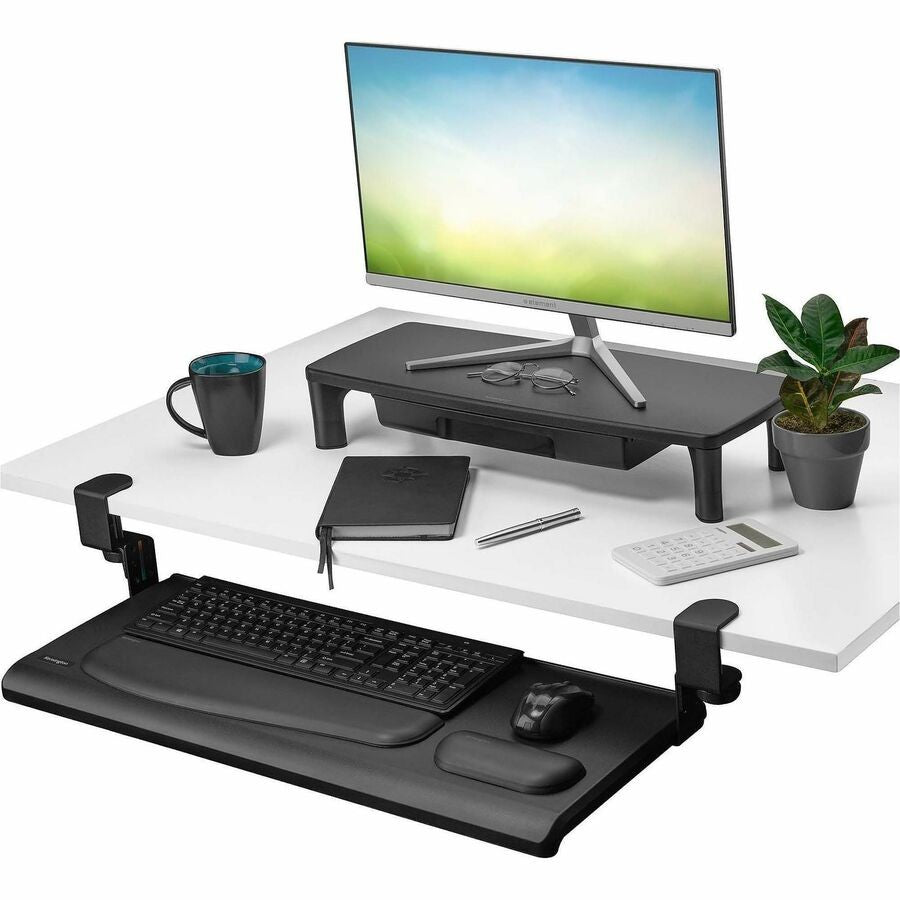 Clamp-On Keyboard Drawer for Desks - Black, SmartFit by Kensington (k55407ww)
