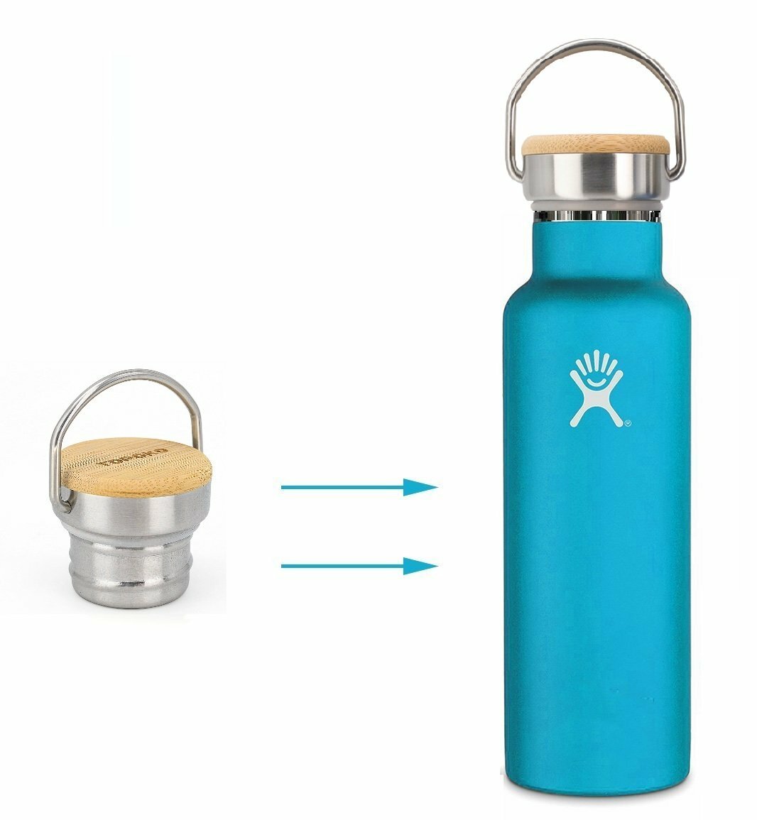 3 Pack Water Bottle Lids for Hydro Flask Standard Mouth - Straw, Bite Valve & Bamboo Twist