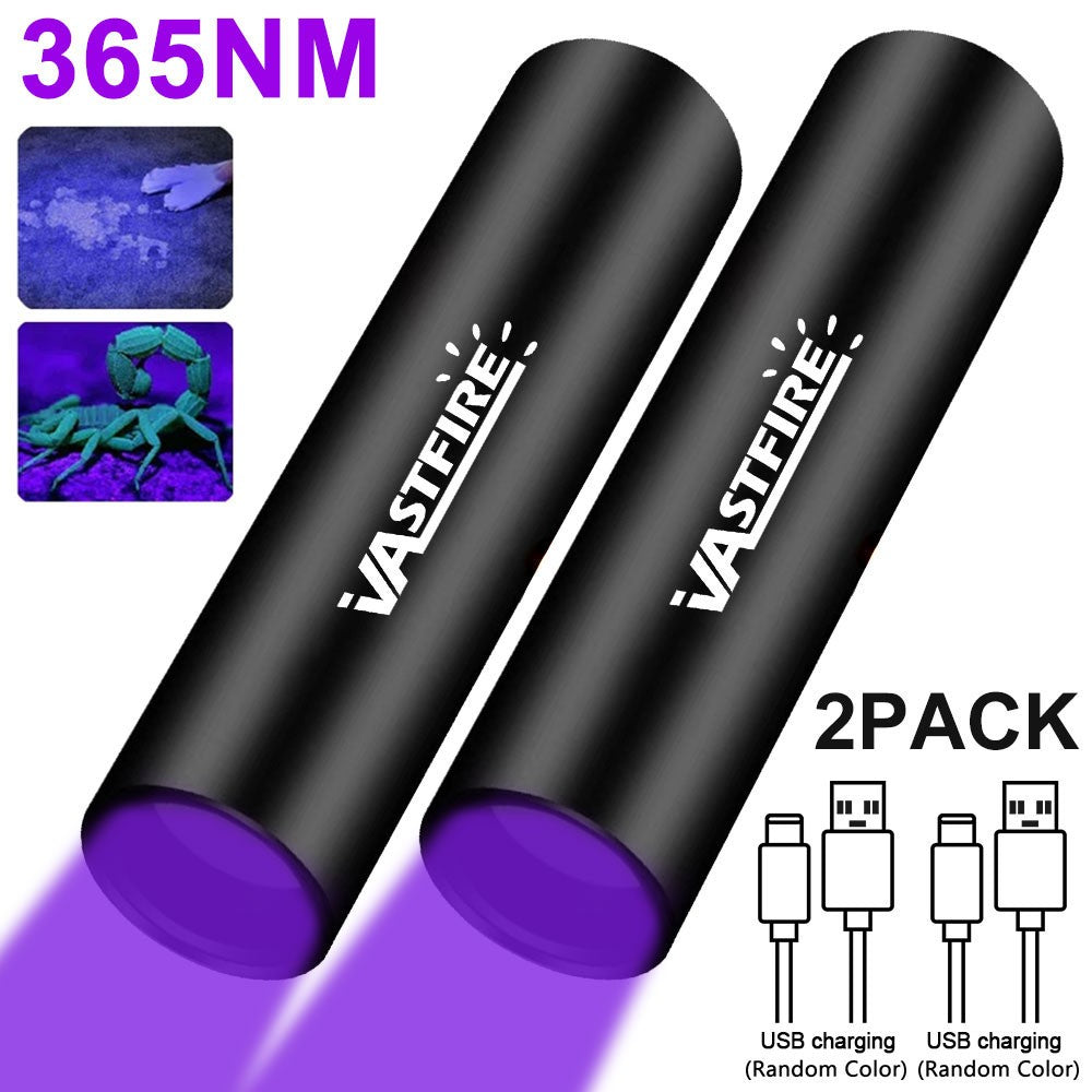 365nm UV Handheld Blacklight Torch LED Flashlight USB Rechargeable