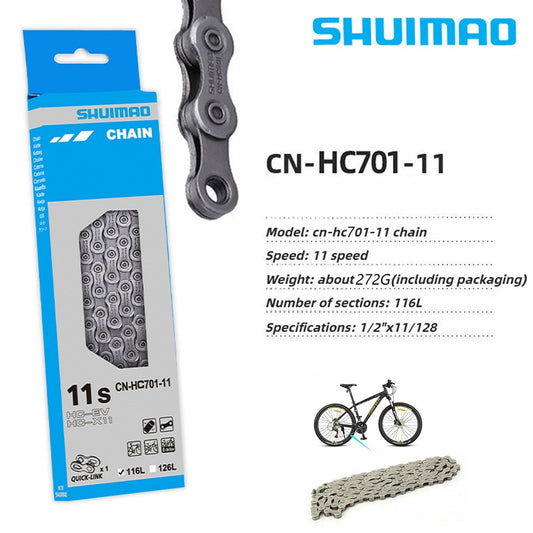 11-Speed Bicycle Chain 116 Links for MTB Road E-Bike - Hyperglide SIL-TEC