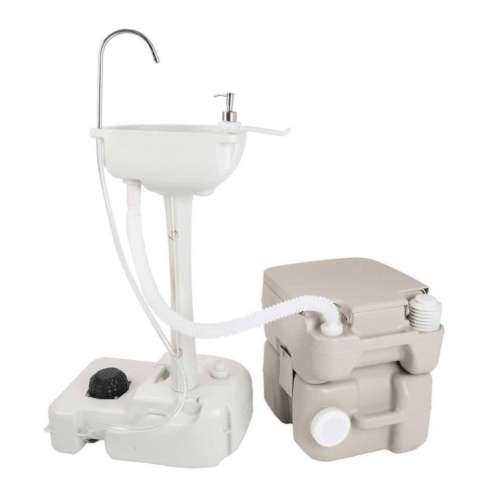Portable Hand Wash Sink and 20L Camping Toilet for Outdoor Events