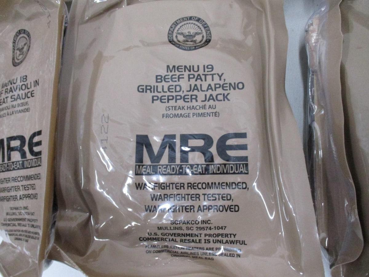 Genuine US Military MRE Meal - Ready-to-Eat, Shelf-Stable, Multiple Flavors