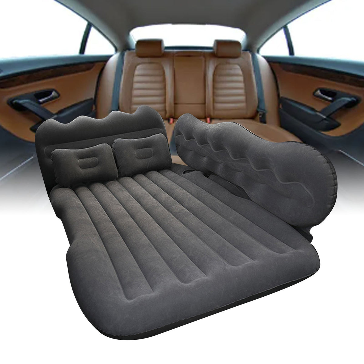 Inflatable Car Travel Bed for SUV Rear Seat - Air Mattress for Camping & Road Trips
