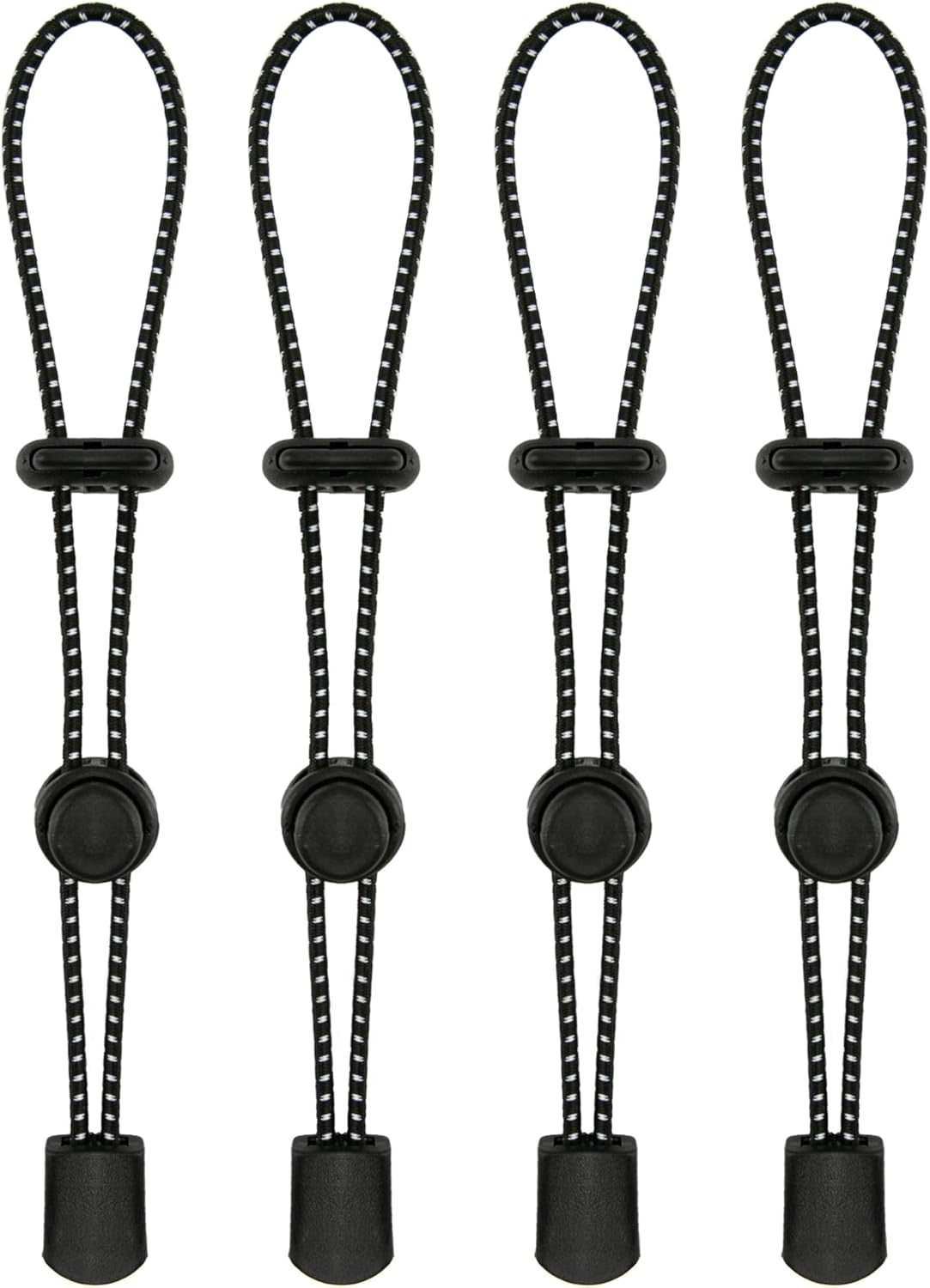 Adjustable Hiking Pole & Trekking Stick Bungee Straps 4 Pack