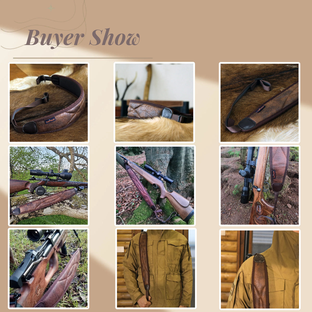 Neoprene Padded Rifle Sling with NonSlip 2 Point Gun Strap for Hunting