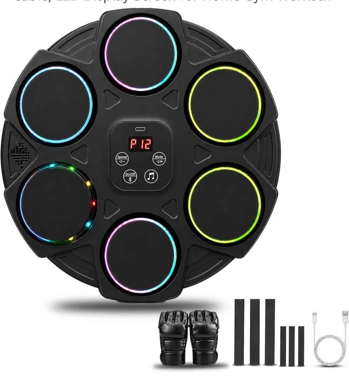 Wall Mounted Boxing Machine with Gloves for Adults - 12 Modes & LED Display