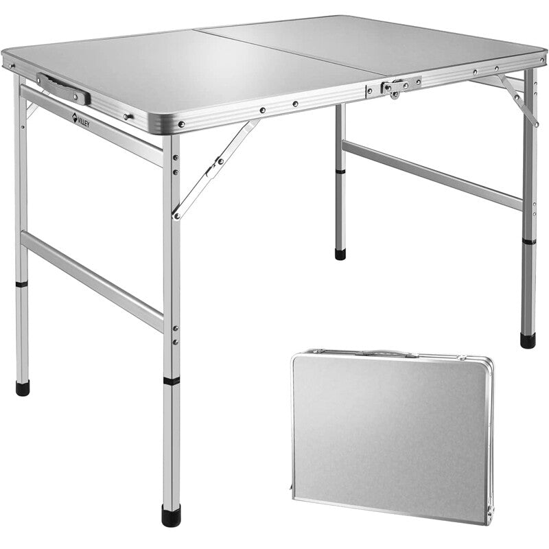 Portable Folding Camping Table with Adjustable Legs Lightweight Outdoor Table