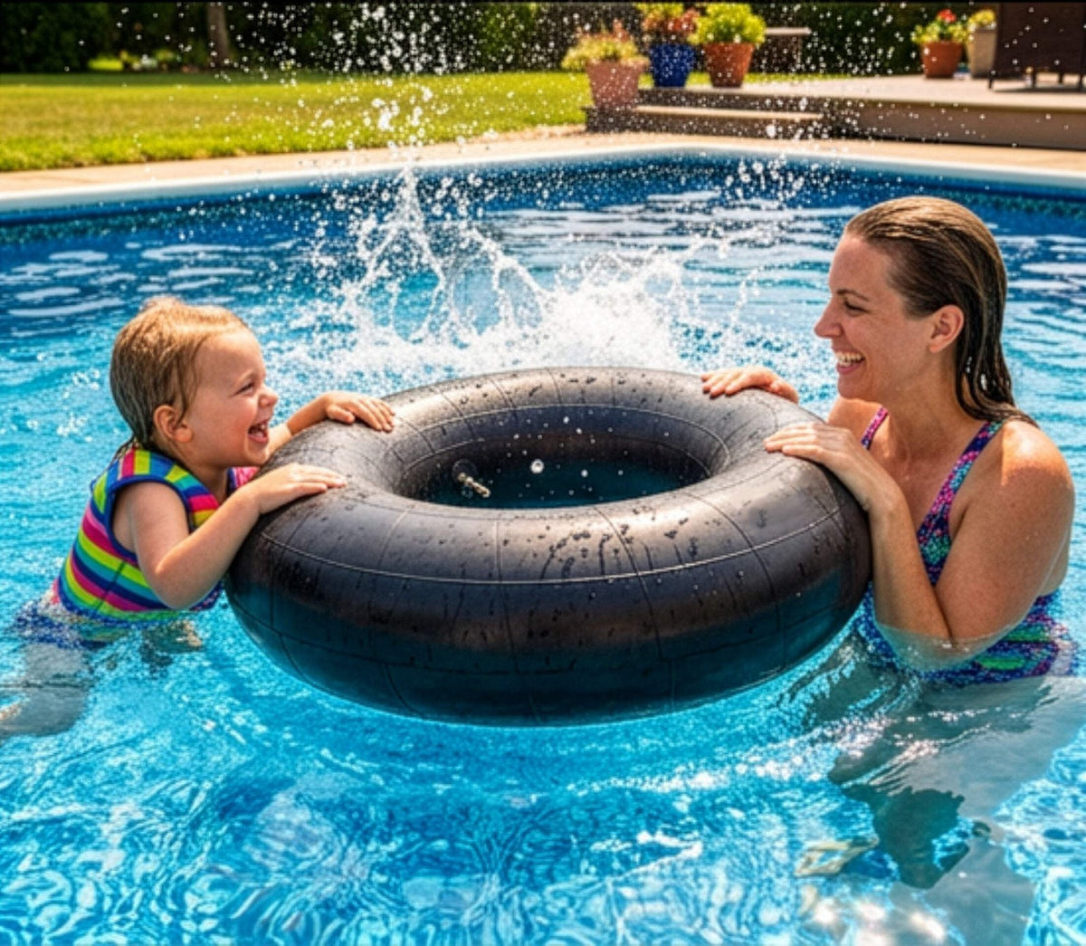 Heavy Duty Rubber Inner Tubes for Snow Sledding and Water Fun - Multiple Sizes