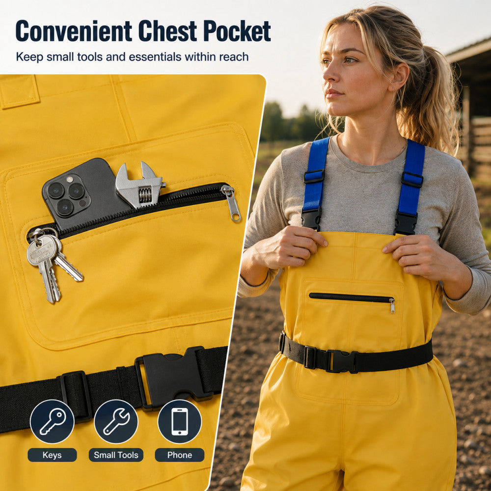 Women Waterproof Chest Waders with Boots for Fishing and Outdoor Activities