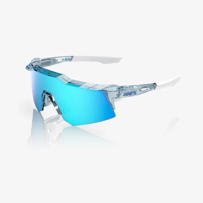 Kids Sport Sunglasses with HD UV Protection - Polished Translucent Mint & Blue Topaz Mirror Lenses