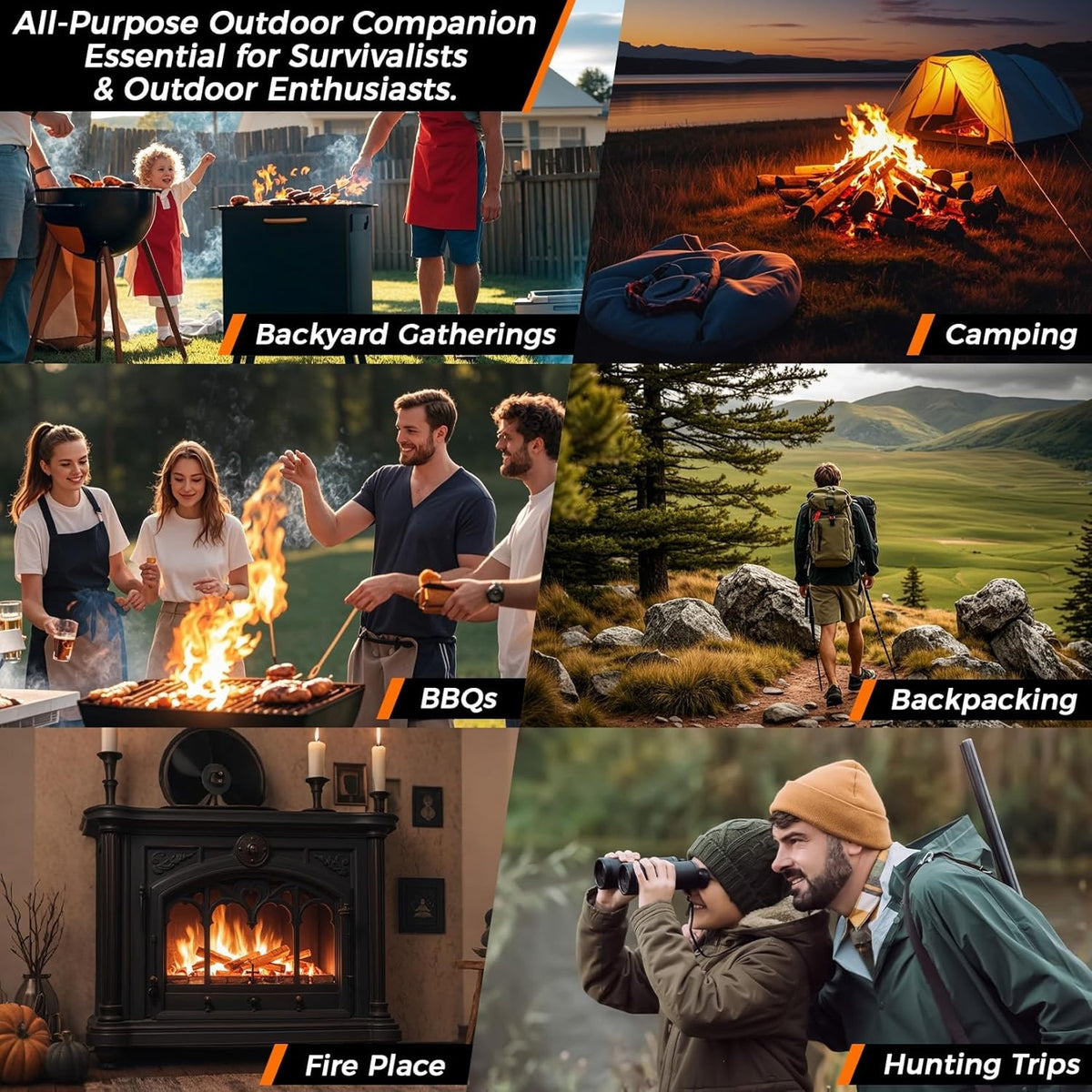 25 Pack Waterproof Fire Starters for Campfire BBQ Survival & Camping