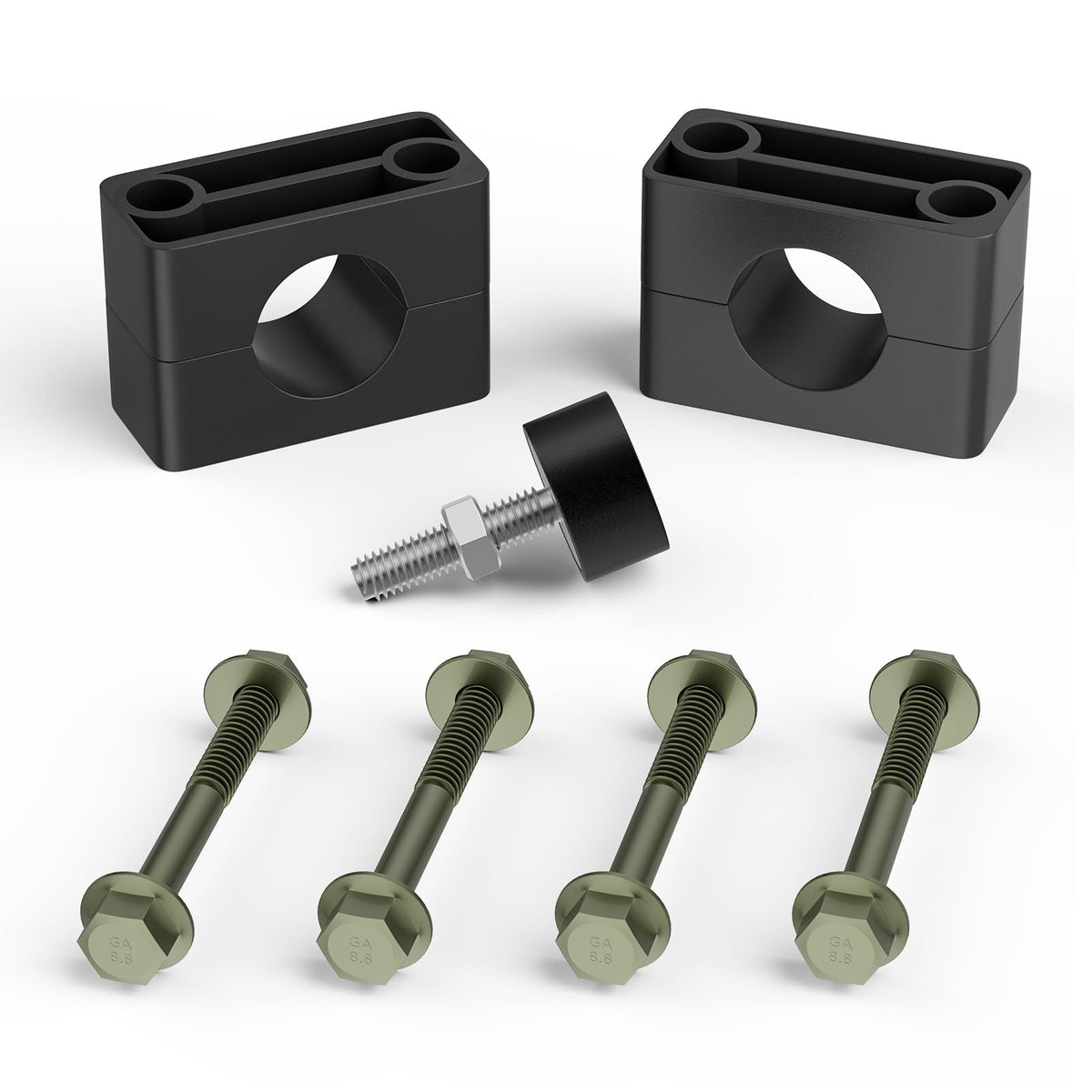 Golf Cart Brake Block Mounting Kit with Screws and Nuts - Black