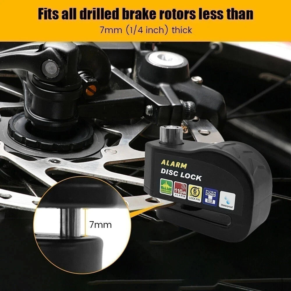 Motorcycle Disc Brake Lock with Alarm Waterproof Anti-Theft Security Lock
