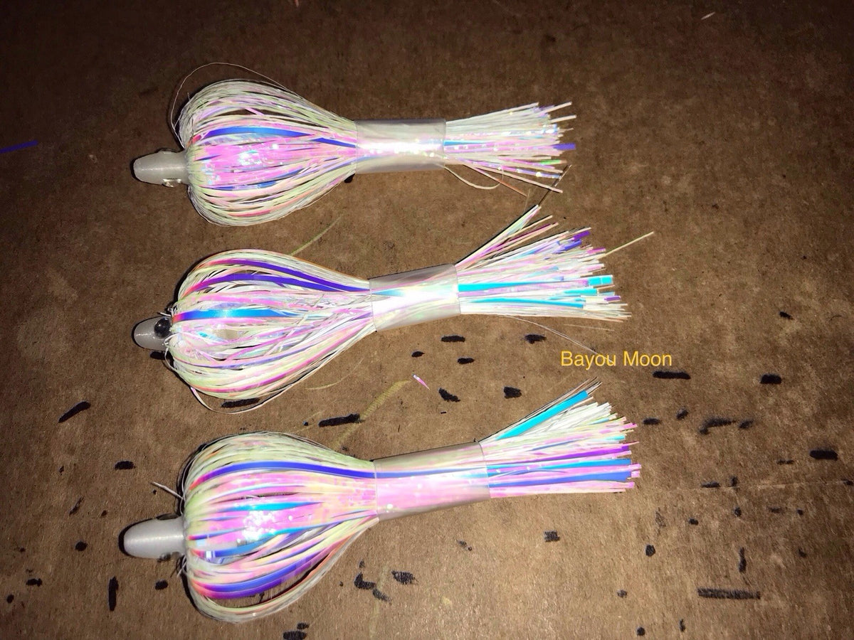 Salmon Trolling Flies Blue Moon Series 4” Unrigged 3 Pack