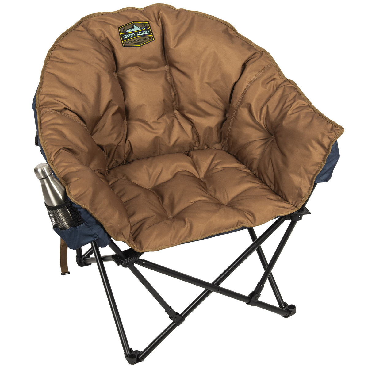 Portable Jumbo Padded Folding Camping Chair with Cup Holder - All Colors