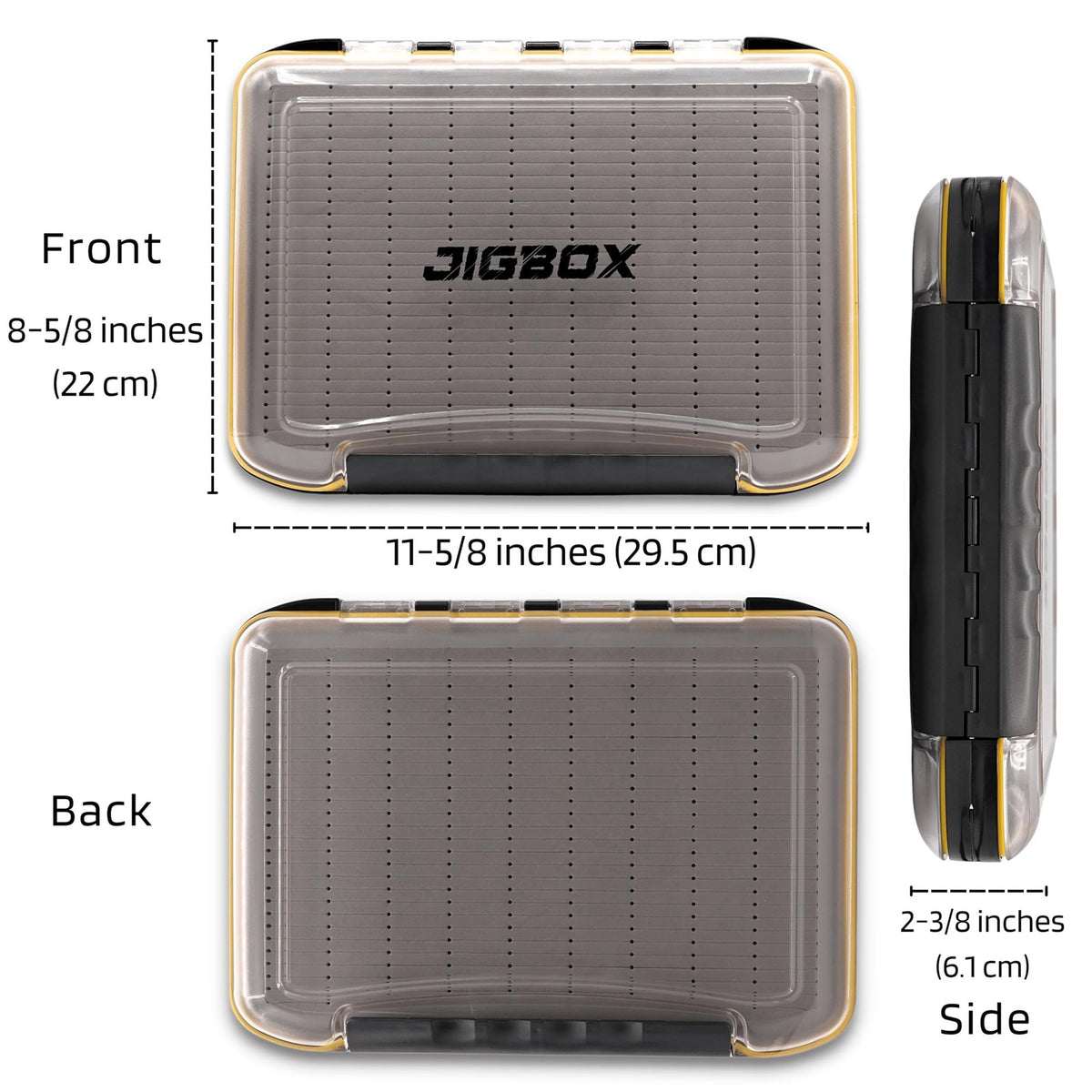 Deep Waterproof Fishing Tackle Organizer for Jigs & Lures - Large Double Sided Storage Box