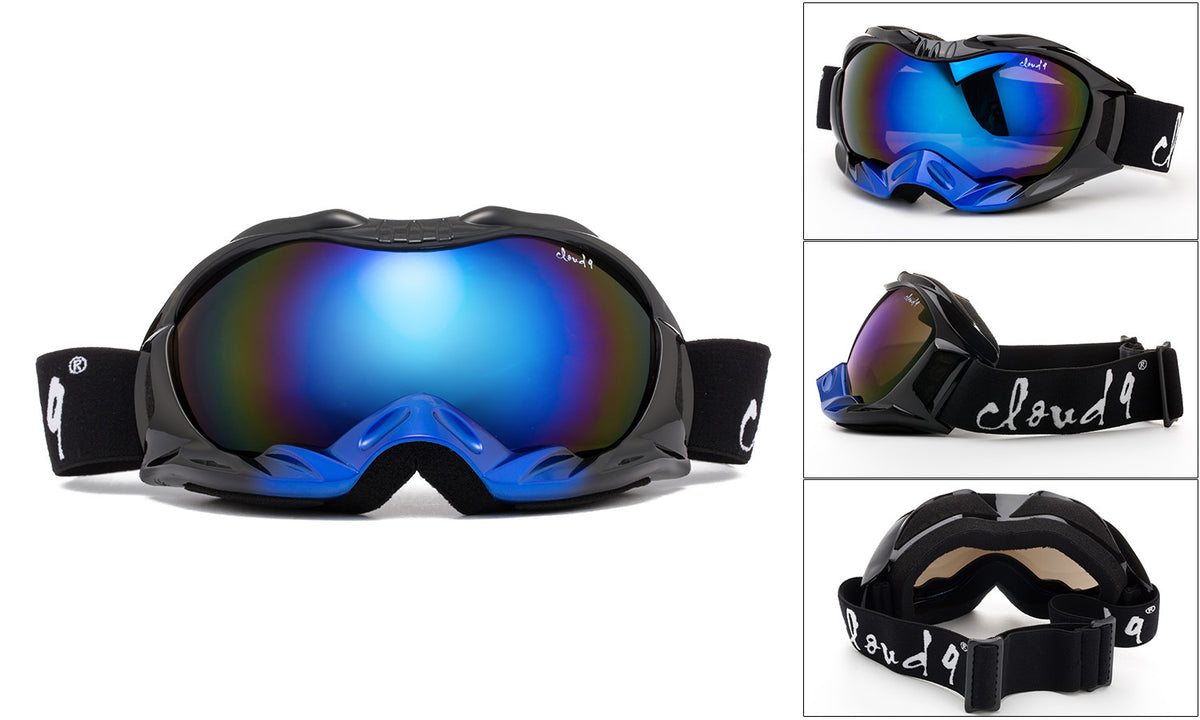 Adult Snow Ski & Snowboard Goggles Anti-Fog Scratch Resistant Shatterproof Lenses