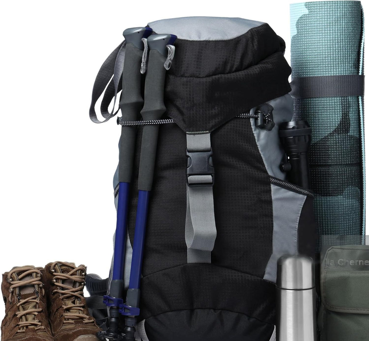 Adjustable Hiking Pole & Trekking Stick Bungee Straps 4 Pack