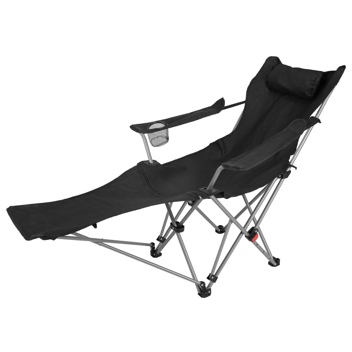 Heavy Duty Folding Camping Chair with Footrest 220lbs Portable Recliner