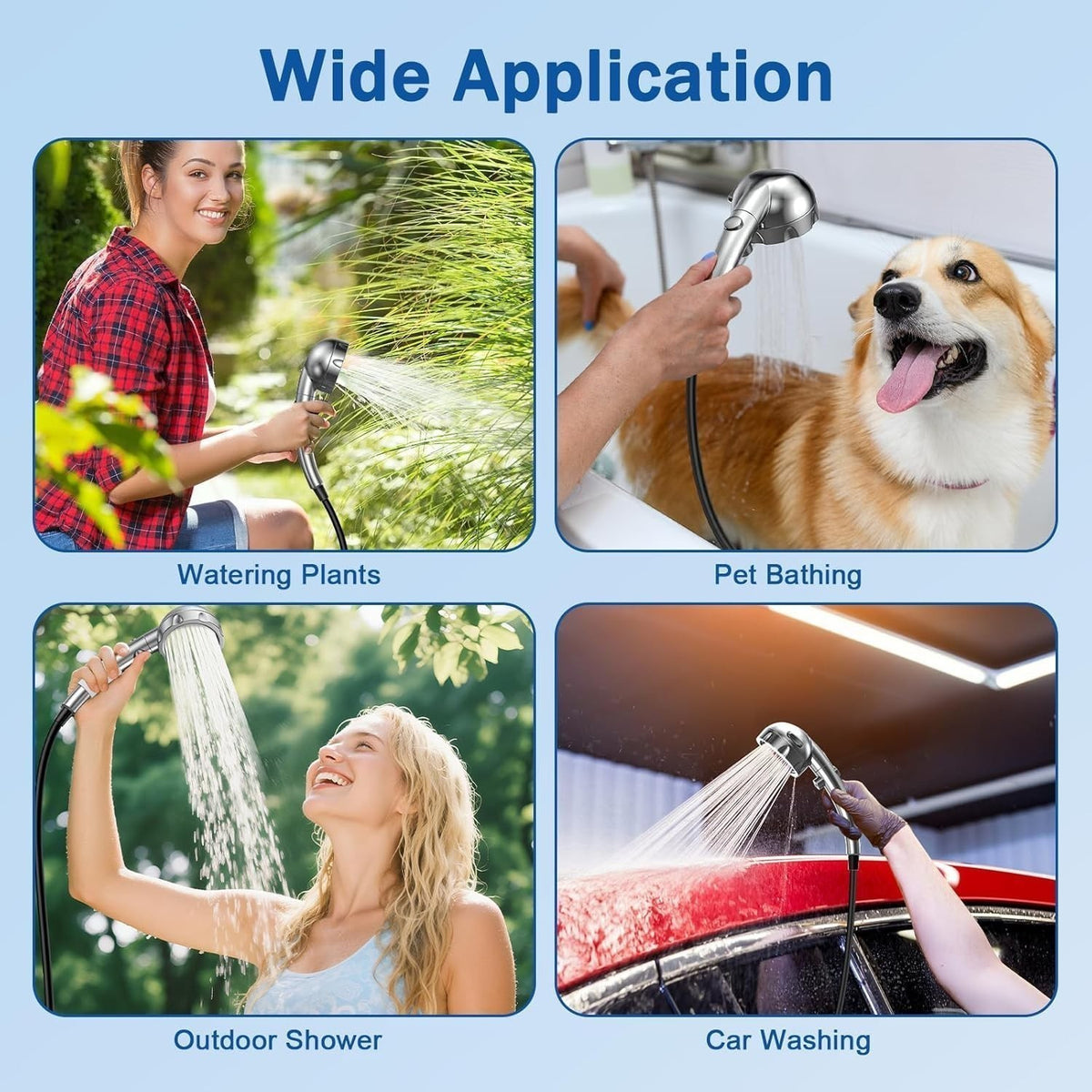Portable Camping Shower Pump with Rechargeable 9000mAh Battery & Digital Display