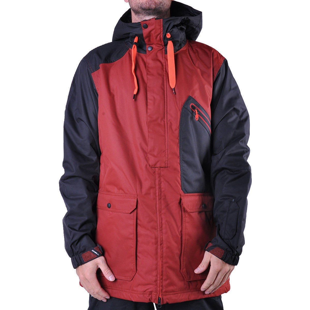Men's Snowboard Jacket Waterproof Insulated Ski Coat Carmine Red Black Medium