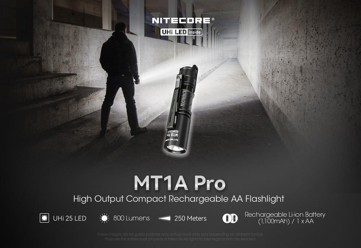 Rechargeable AA Flashlight 800 Lumens Compact Outdoor Light