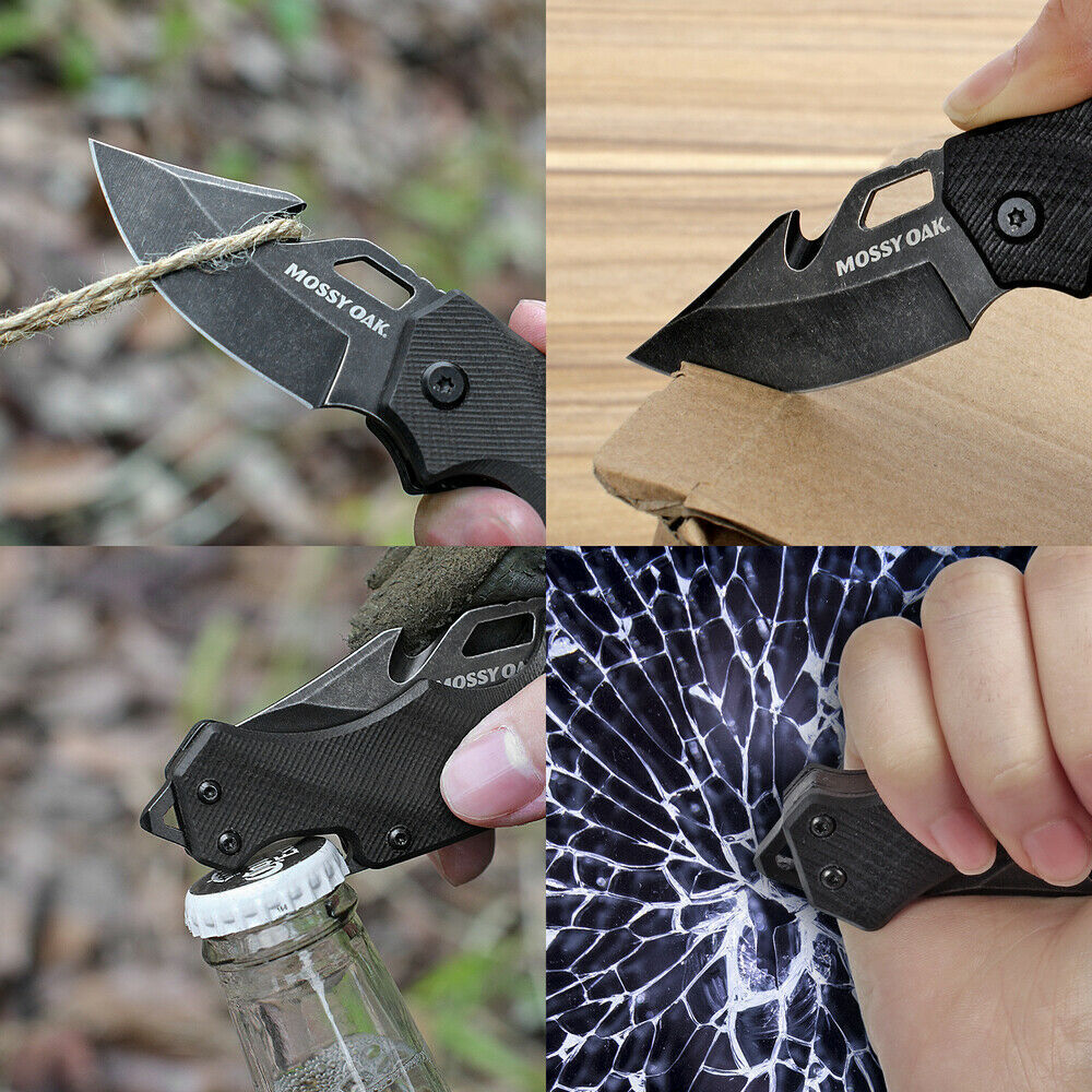 EDC Folding Pocket Knife with Bottle Opener and Glass Breaker, 3CR13 Steel