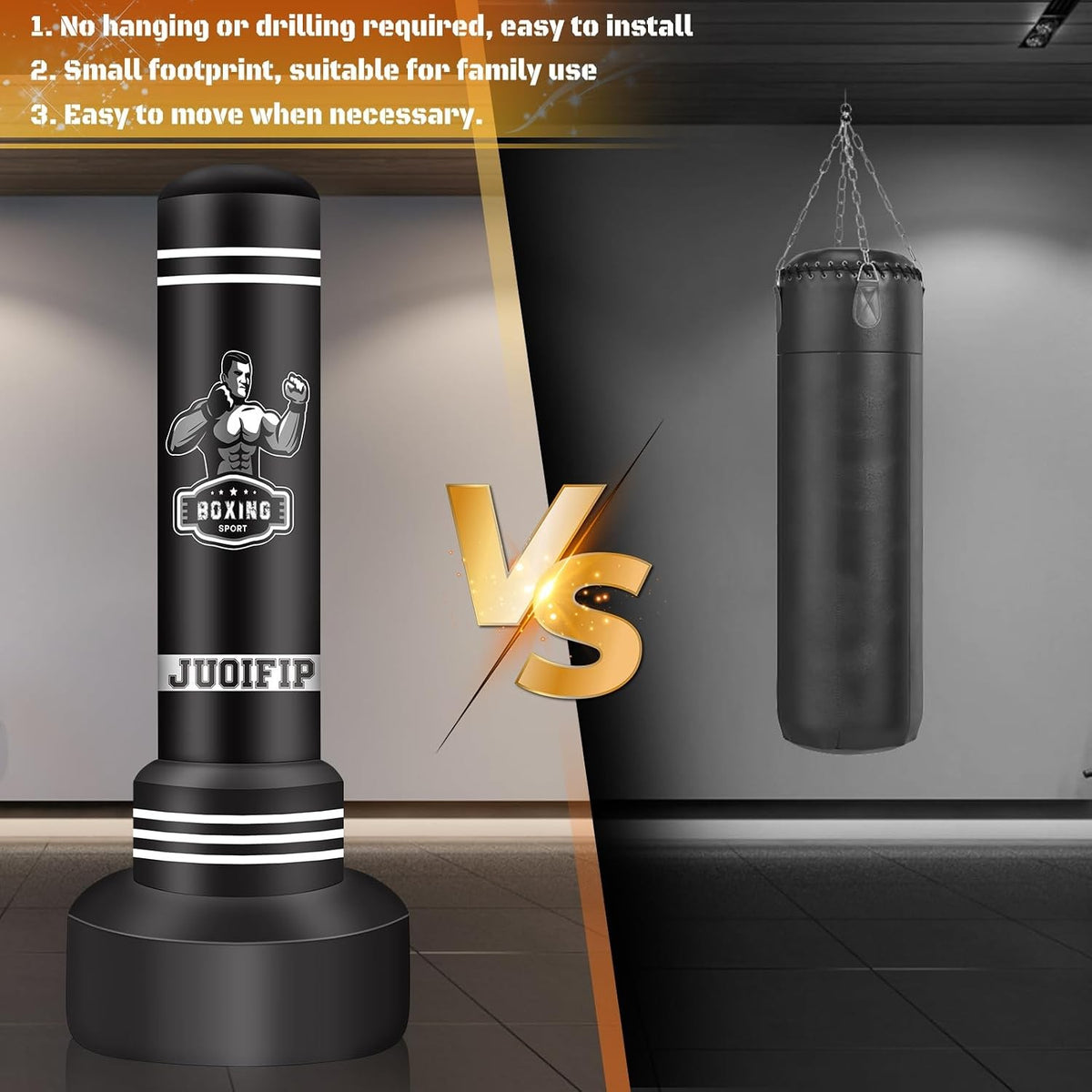Adult Freestanding Boxing Punching Bag with Stand 70 Inch Heavy Duty Training Equipment