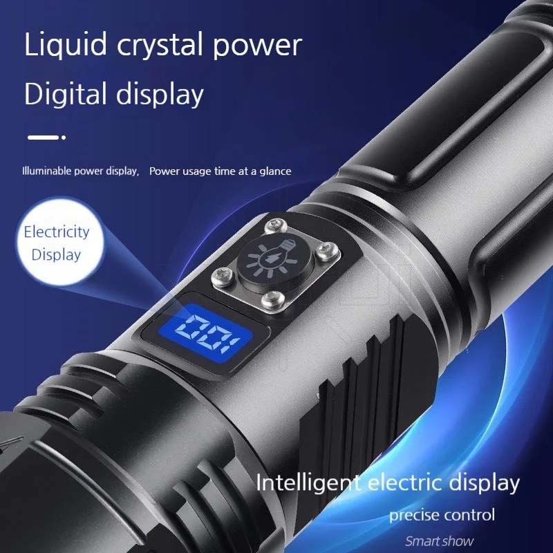 High Power Rechargeable LED Flashlight 2000000LM Waterproof 30W Tactical Torch