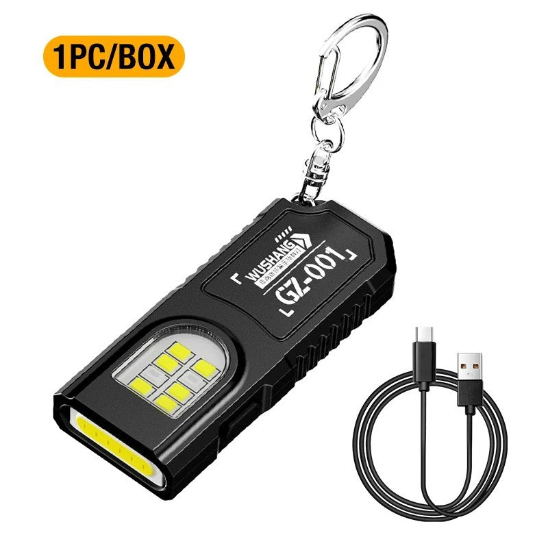 Mini LED Keychain Flashlight USB Rechargeable Waterproof Emergency Torch