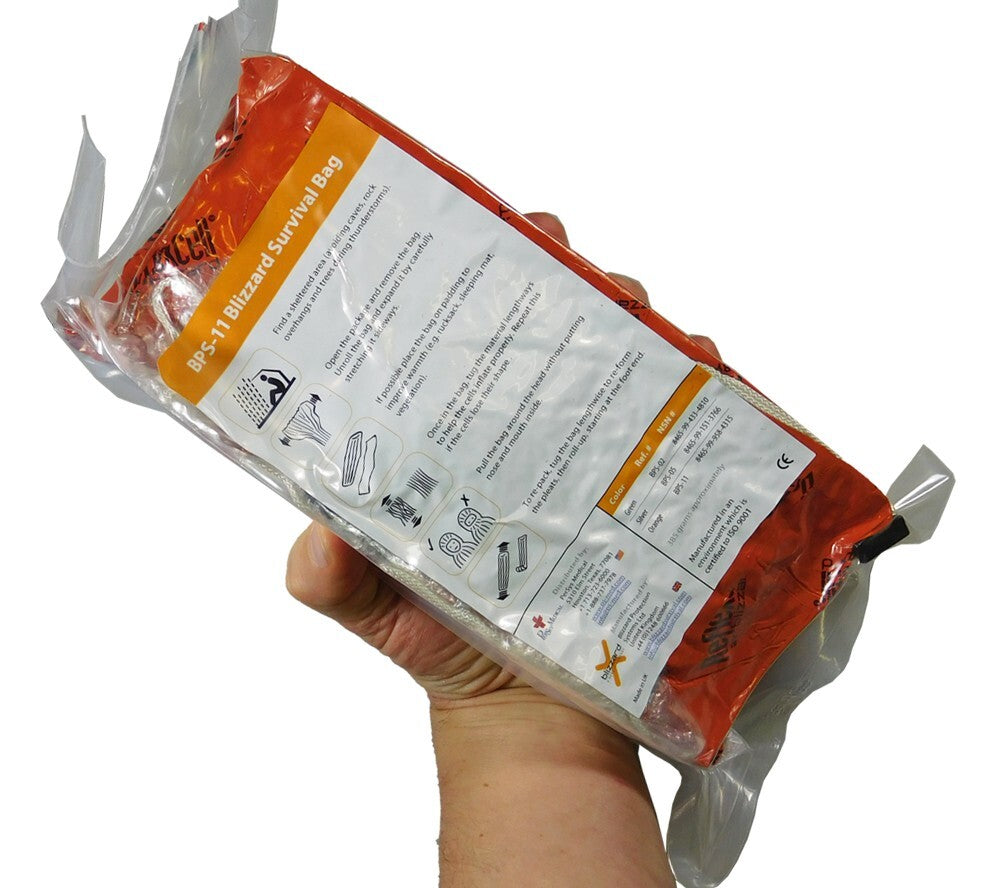 Emergency Blizzard Survival Bag Orange - Space Age Hypothermia Shelter