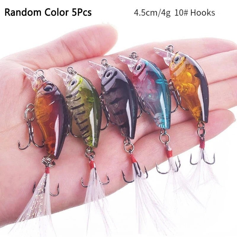 9-Piece Fishing Lure Set Hard Minnow Crankbaits for Bass & Crappie