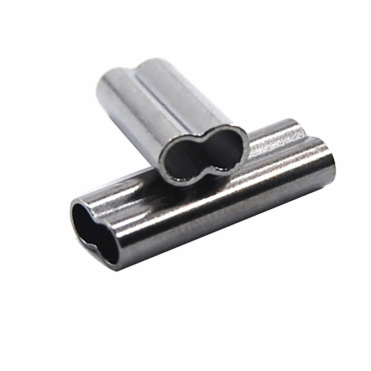 Copper Double Barrel Fishing Crimp Sleeves for Line Connectors, Brass Tackle Kit
