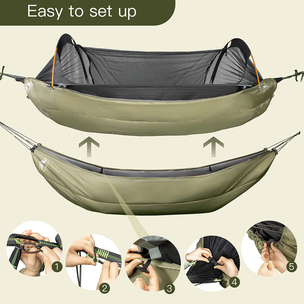 4-Season Insulated Hammock Underquilt for Camping & Backpacking