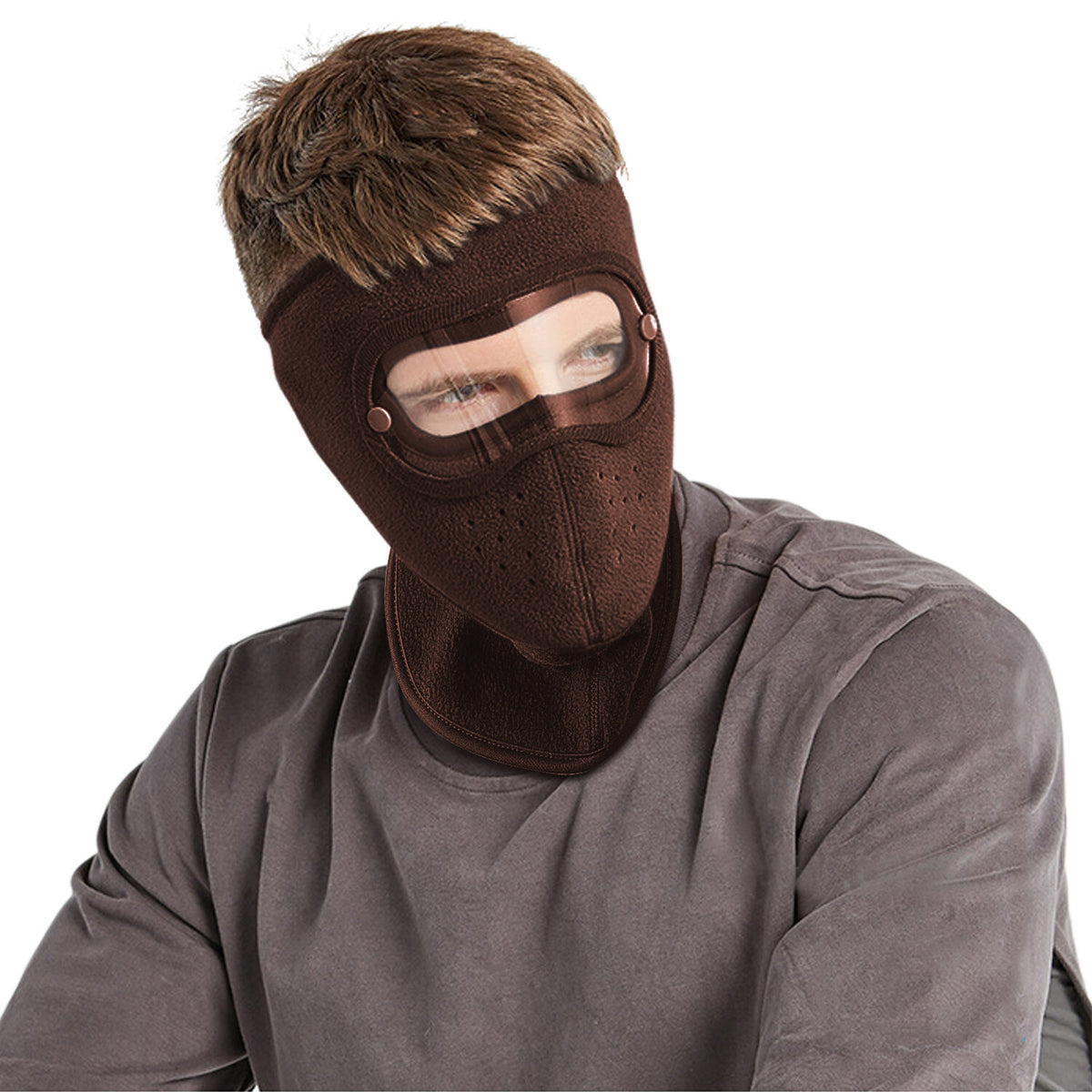 Winter Wool Face Mask with Goggles Full Face Windproof Dust Helmet