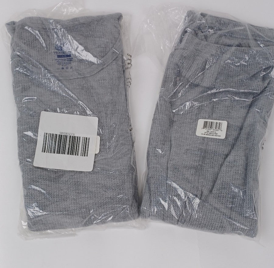 Women's Gray Thermal Underwear Set - Long Sleeve Top & Pull-On Pants
