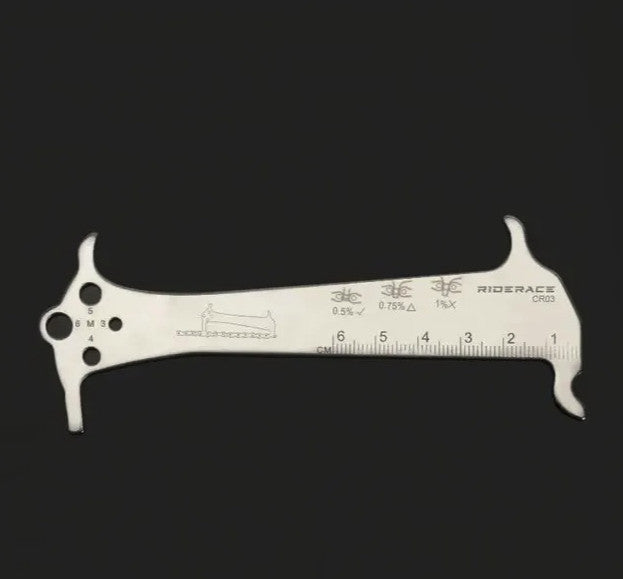 Bicycle Chain Wear Indicator Gauge Tool - Stainless Steel, Multi-Function
