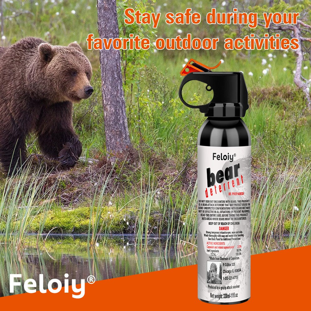 2 Pack Bear Spray Repellent 11oz Powerful Wildlife Deterrent Non-Lethal