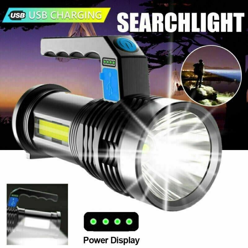 High Lumens Rechargeable LED Flashlight - Waterproof Handheld Torch, 4 Modes