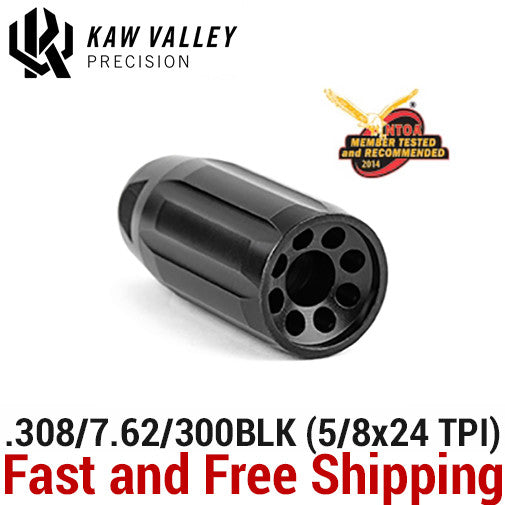 308/7.62/300 Black Linear Muzzle Compensator 5/8x24 TPI Black