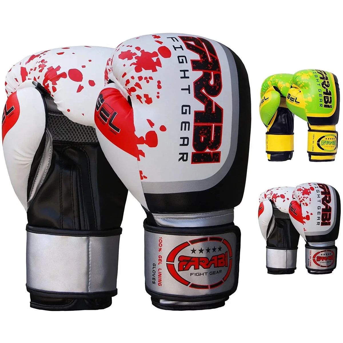 Leather Boxing Gloves Gel Padding Training Sparring MMA Gloves 10-16oz