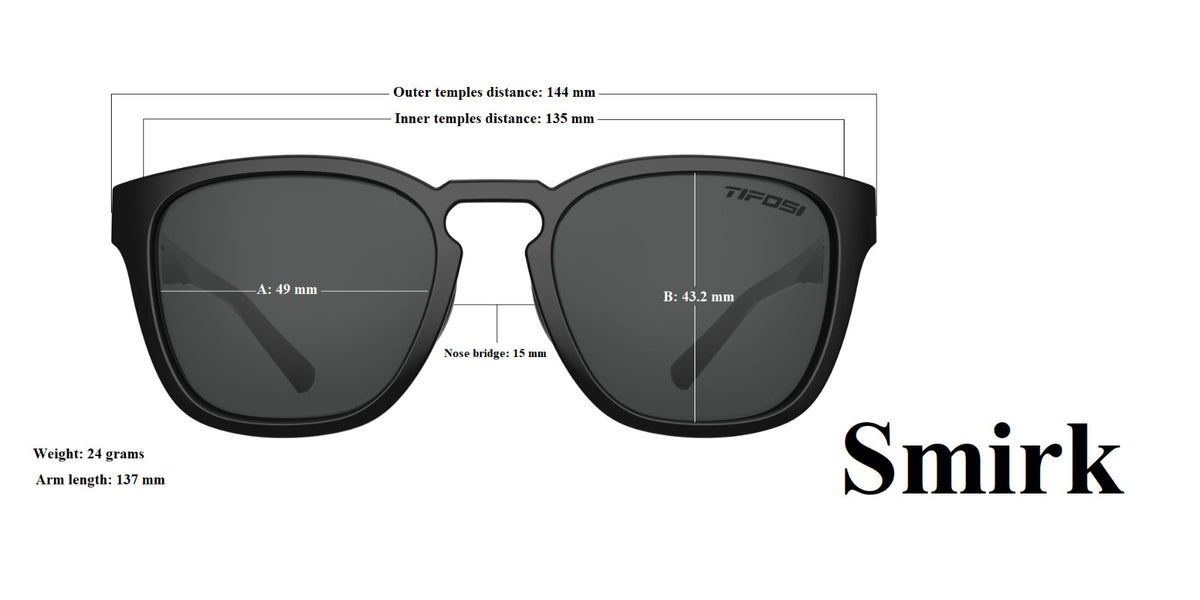 Tifosi Smirk Sunglasses with Violet and Smoke Yellow Lenses - Small to Large Fit