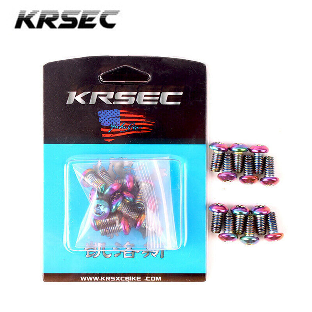 MTB Bike Floating Disc Brake Rotor Bolts Set - T25 Torx, Rainbow Finish, M5x10mm - 12 Pieces