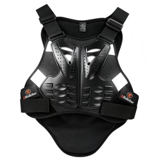 Motorcycle Chest Protector Body Armor Vest with Spine Protection XL Black